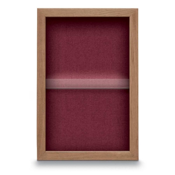Indoor Enclosed Combo Board, 48"x36", Black Frame/Black & Burgundy